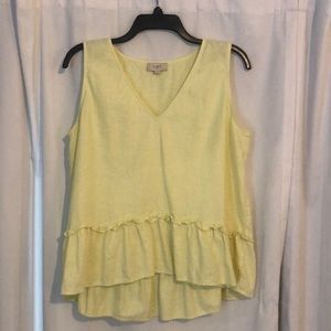 Loft sleeveless v-neck peplum top